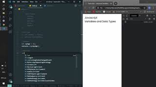 Javascript Variables and Data Types