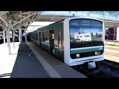 537M 常磐線 E501系K701編成 普通 いわき行 日立駅1番線 到着から発車まで