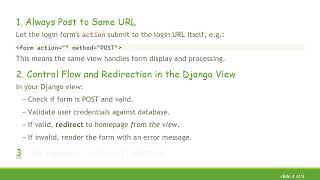 Fixing Login Form Action and Validation Flow in Django