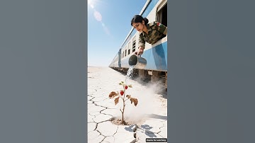 Indian Lady Soldier Waters strawberry  Tree and Saves It from Drying Up 😭 #ai #save #water #army