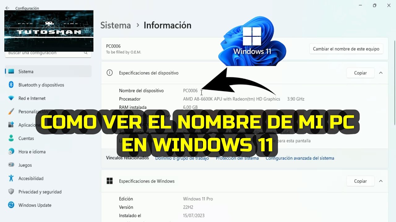 Cómo ver el nombre de mi PC en Windows 11 - YouTube