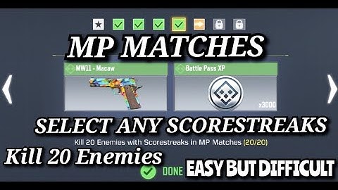 Kill 20 Enemies with Scorestreaks in MP Matches || Call of Duty Mobile || Complete Task