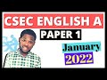 CSEC English A Paper 1 January 2022 || FULL PAPER || ANSWERS + EXPLANATIONS
