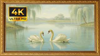 Vintage Lakeside Landscape Painting | TV Wallpaper | Gold Frame TV Art | Screensaver screenshot 4