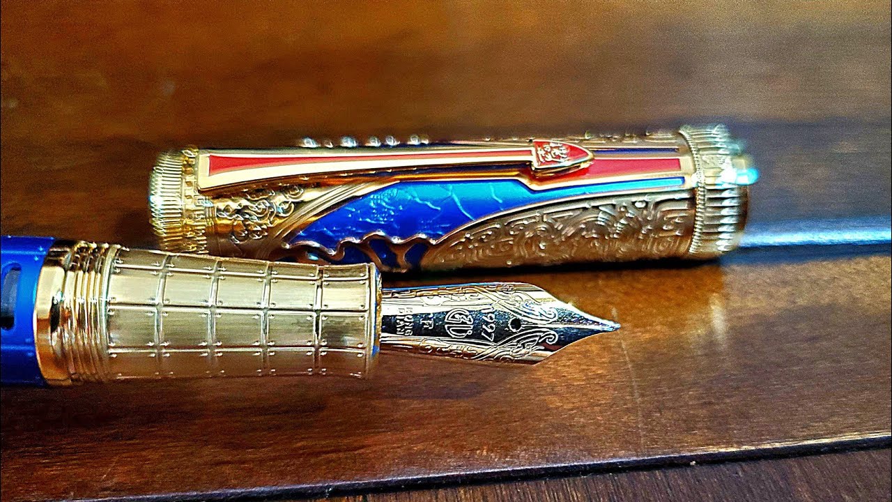 Blue Pens HONG DIAN Hongdian D5 Qin Dynasty Fountain Pen Red