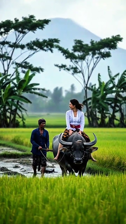 seorang gadis cantik membajak sawah di tengah hujan.#suarahujan#suarahujanuntuktidur#celanapendek#asmr