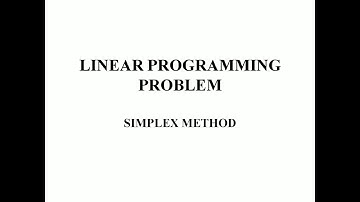 SIMPLEX METHOD I LINEAR PROGRAMMING I LPP I OPERATIONS RESEARCH