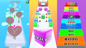 Layer Man Run 3D vs Jelly Run 2048 [8192f] vs Number Run Race 3 in one Gameplay | Run & Merge #30