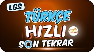 LGS Türkçe Hızlı Son Tekrar 🚀 TÜRKÇE FULLETEN TAKTİKLER❗