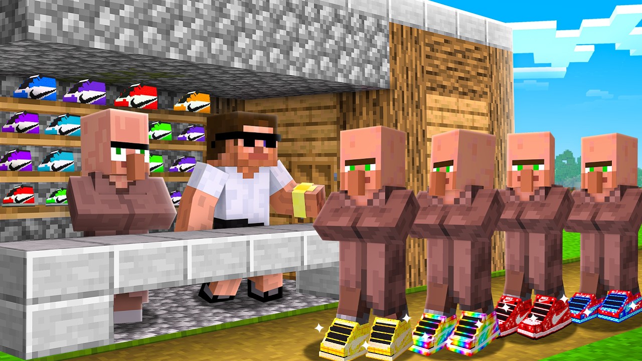 We Opened Shoes Shop for Villager in Minecraft..