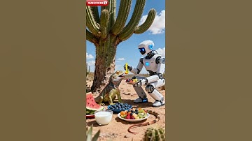 A robot feeds fruit to a chameleon