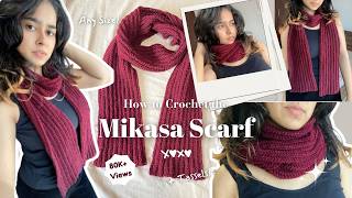 How to Crochet the Mikasa Scarf ✨ | Easy Beginner-Friendly Crochet Scarf Tutorial | AOT Inspired