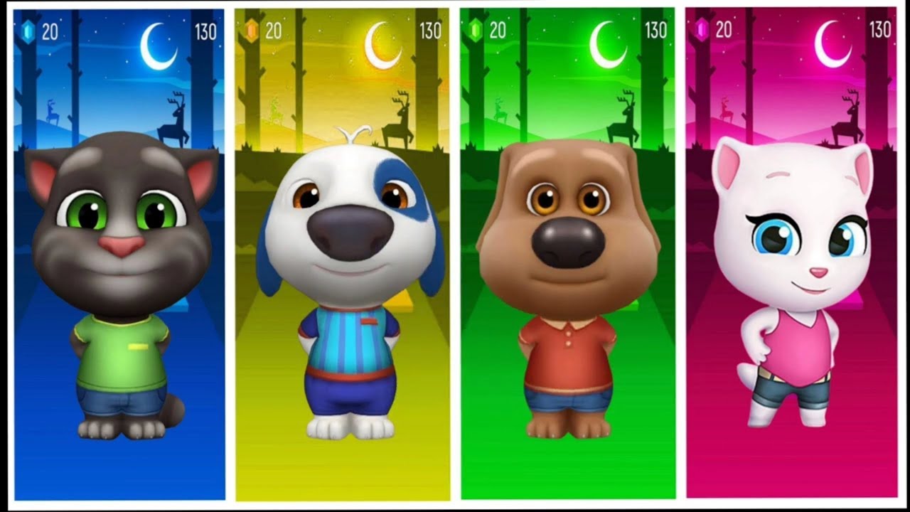 Talking Tom and Friends Tom 🆚 Angela 🆚 Ben 🆚 Hunk in Tiles Hop Coffen Dance Edm Rush