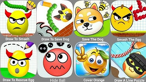 Draw To Smash, Draw To Save Dog, Save The Dog, Smash The Egg, Draw To Rescue Egg, Hide Ball