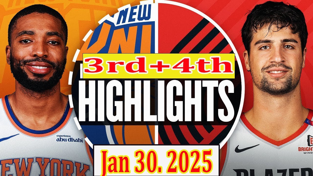 Матч «Нью-Йорк Никс» против «Портленд Трейл Блейзерс», 3-я и 4-я четверти, 30 января 2025 года. О...