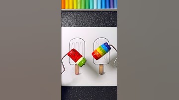 Watermelon Vs. Rainbow Ice Cream! 😋✨🍨 Easy Art Idea Using Acrylics! 🎨 #funnyart #shortsart