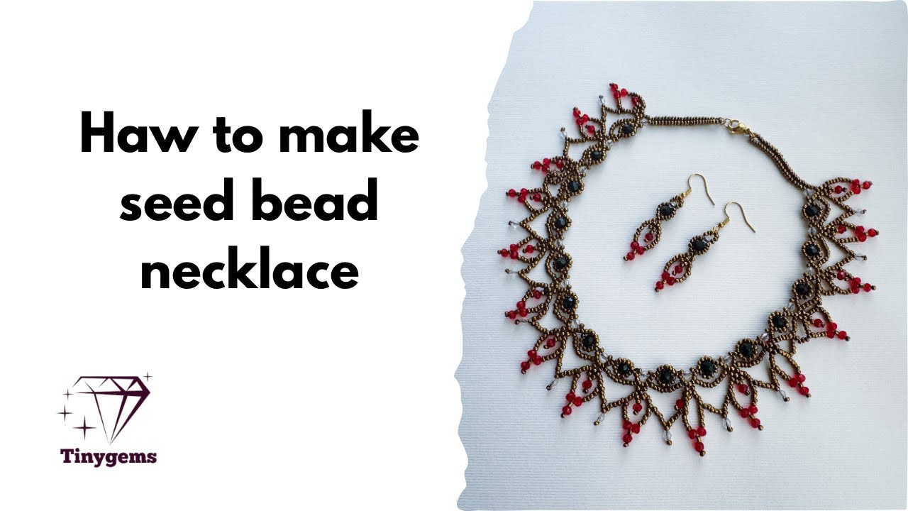 DIY beaded necklace Tutorial,step by step jewelry making.