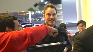 Chris Pratt Accosted By Persistent Autograph Seekers At LAX