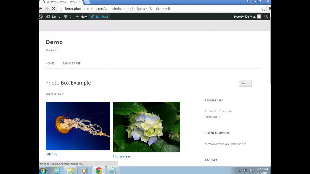 Photo Box Wordpress Plugin PB One YouTube