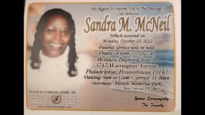 Sandra M. McNeil Funeral Livestream 10-21-2022