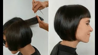 How to dry cut a graduated bob - Women's bob haircut with layers and disconnection screenshot 3