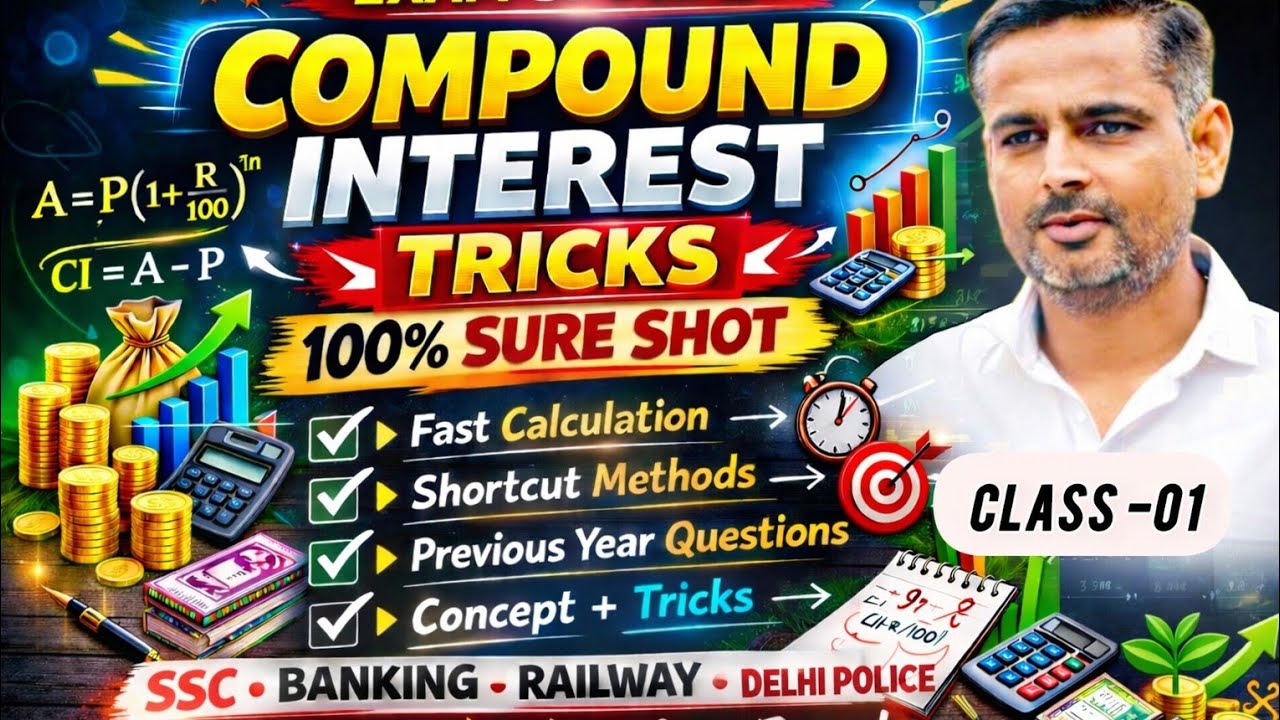 COMPOUND INTEREST CLASS - 01 #ssc #ssccgl #railway #maths