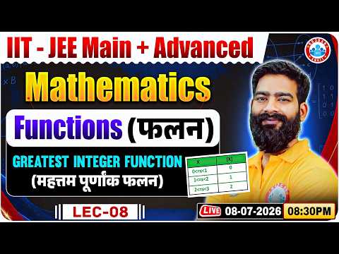 JEE Main Maths | Functions | Greatest Integer Function (महत्तम पूर्णांक फलन) | Complete Concepts