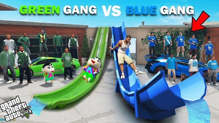 Franklin Blue Gang VS Shinchan Green Gang Waterslide Challenge In GTA 5!