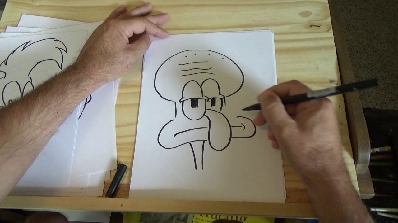 Drawing famous cartoon characters fast! - 18 in one sitting! - YouTube