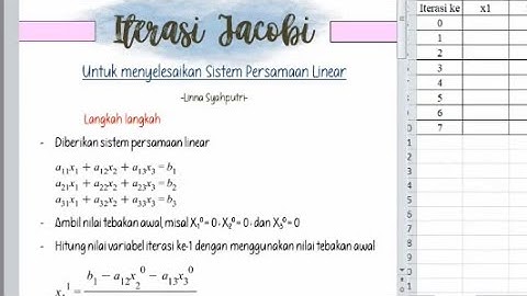 Iterasi Jacobi dengan Ms.Excel