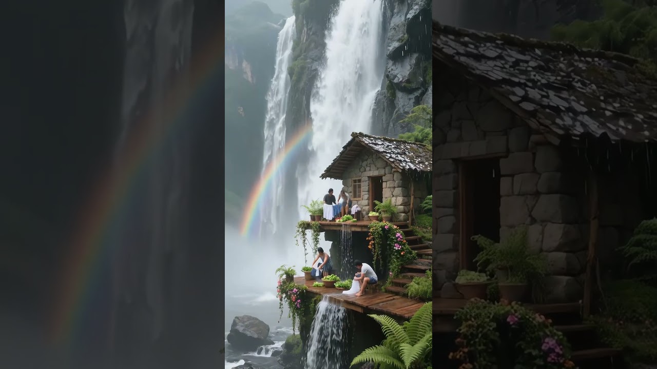 Poetic Cliffside Living, Washing Away Worries 💧🌿 