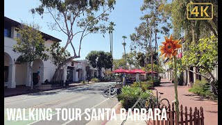 Walking Tour Santa Barbara City | 4K