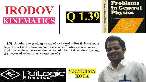 IRODOV 1.39. A point moves along an arc of a circle of radius R. Its velocity depends on the distanc