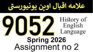 AIOU Code 9052 Solved Assignment No 2 | Spring 2026 | History of English Language | AIOU Corner