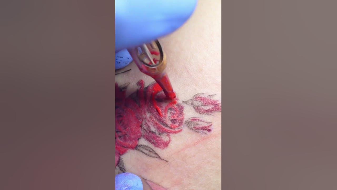 Butterfly tattoo / color tattoo / flower tattoo / mini tattoo / tattoo process - Color.b tattoo
