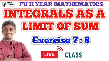 Integrals as a limit of sum class 12 maths || Integration class 12 maths in kannada