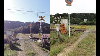 JR成田線　第4種から第1種になった踏切 (Railroad crossing in Japan)