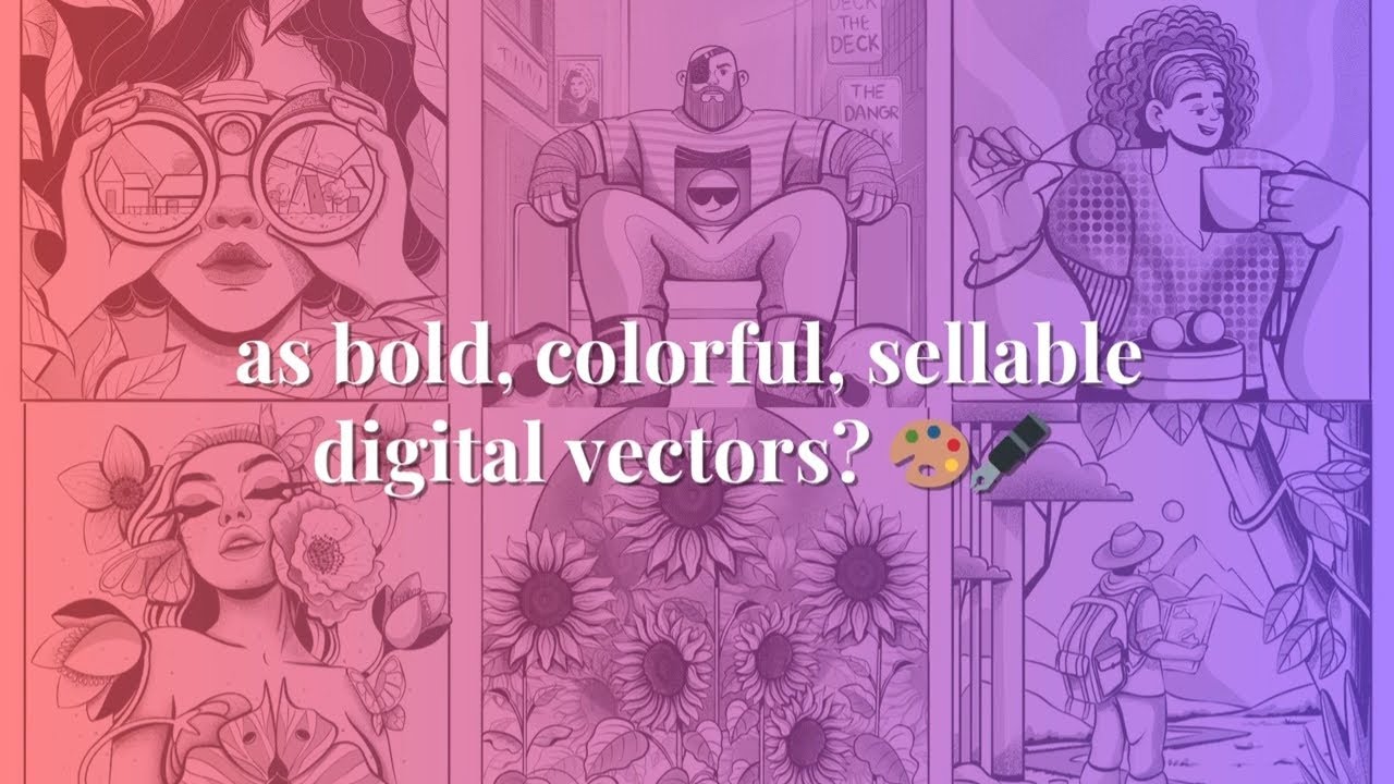 Turning My INKTOBER Drawings Into COLORFUL Vector Art ✨ | Before & After