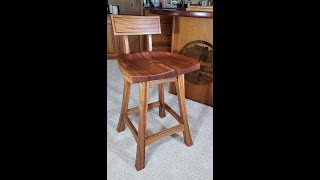 How to build this low back swivel bar stool.   Video 3:  Shaping the backrest supports
