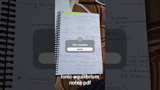 ionic equilibrium notes pdf free