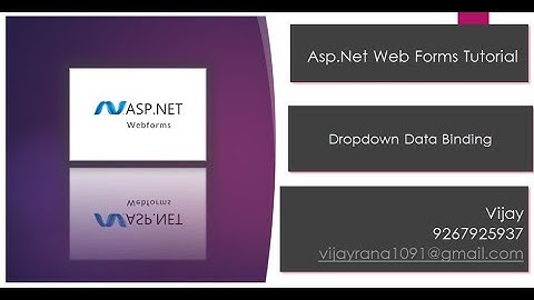 Dropdown Data Biding | Asp.Net Web Forms Tutorial | MVC By Vijay Rana | Vijay Rana | C# By Vijay