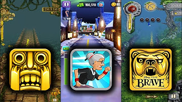 Temple Run Vs Angry Gran Run Vs Temple Run Brave - Endless Run Game Play Android iOS D040122