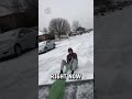 A snow shovel makes for a decent sled 🛷😲❄️                             🎥: Lauryn Harris via Viralhog