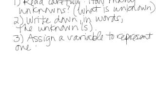 SolvingWord Problems With More Than One Unknown
