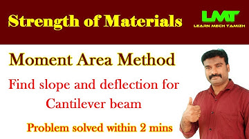 Moment Area Method/ slope and deflection/ Strength of materials/ Problem solved