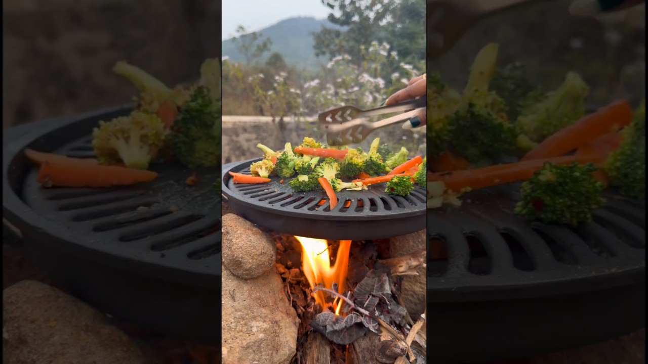 "Grill up some veggie magic outdoors! 🌟 
