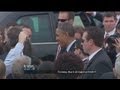 President Obama greets bystanders