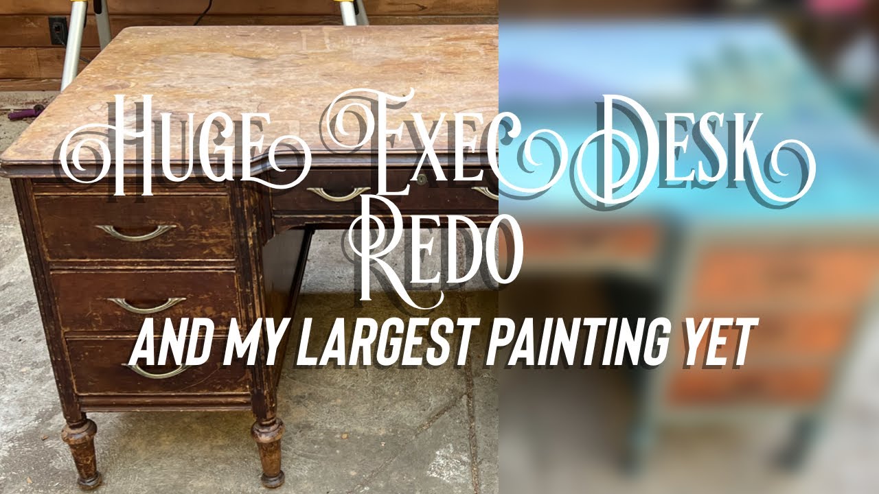 Executive Desk Makeover Elegant Upgrades Landscape Painting On