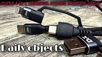 Dailyobjects Surge 4 In 1 Universal Braided Charging Cable - Unboxing, Testing & Review (English)