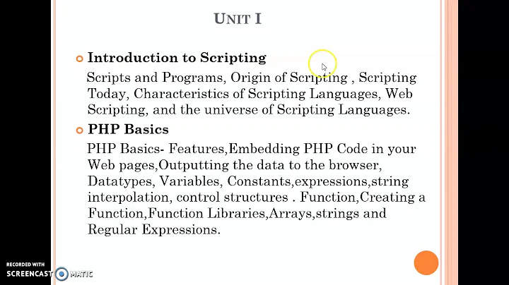 Introduction to Scripting Languages